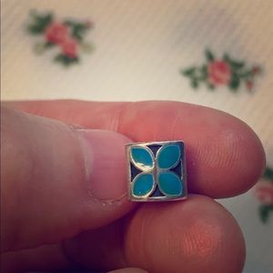 Pandora Blue floral spacer charm